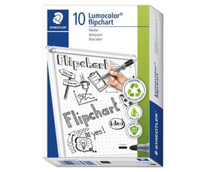 10x STAEDTLER 356-9 Lumocolor Flipchart-Marker schwarz