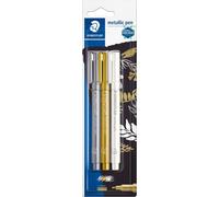10x STAEDTLER 8323-S BK3 Stylo métal or, argent et blanc BK