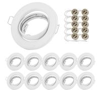 10x Sweet Led Cadre encastrable incluant douille GU10 - Spots encastrables IP20 230V - adaptés pour LED & halogène - Spots encastrables orientables en métal - Ø 88mm, blanc