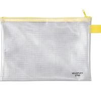 10x Veloflex® 2705000 Pochettes zippées transparentes/jaunes A5 250 x 180 mm
