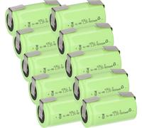 10x XCell mono accu Flattop Ni-MH 1,2V 9000mAh D avec cosse à souder en U