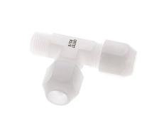 10x12mm & R3/8'' PVDF Raccord en T à angle droit pour tuyau avec filetage mâle 10bar/145psi
