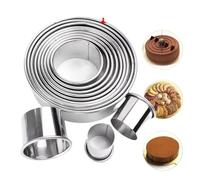 11/12PC En Acier Inoxydable Mousse Ronde Biscuit Emporte-pièces BRICOLAGE Boulette Coupe Professionnel Pâtisserie Cuisson Cercle Anneau Moules Ensemble(12pcs)