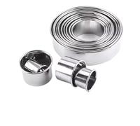 11/12PC En Acier Inoxydable Mousse Ronde Biscuit Emporte-pièces BRICOLAGE Boulette Coupe Professionnel Pâtisserie Cuisson Cercle Anneau Moules Ensemble(8pcs)