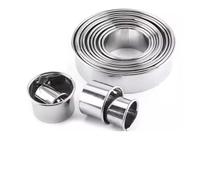 11/12PC En Acier Inoxydable Mousse Ronde Biscuit Emporte-pièces BRICOLAGE Boulette Coupe Professionnel Pâtisserie Cuisson Cercle Anneau Moules Ensemble(11PCS)
