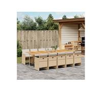 vidaXL Salon de jardin 11 pièces avec coussins Beige Poly Rattan