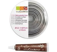 11 emporte-pièces ronds en inox + 1 Stylo chocolat Multicolore G