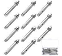 11 Pcs M8 Boulons à Expansion, Goujons d'ancrage Acier inoxydable, Ancrage à Douille Métalliques, Vis d'Expansion avec Goujon, Ancrage de Fixation, Cheville beton pour Cheville a Expansion, M8x80mm