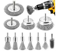 11 Pièces Brosses Métalliques pour Perceuse, 6 mm(1/4 in)Brosse Métallique | Brosse Abrasive Metallique, pour Nettoyage du Bois, Ébavurer, Déruster, Décaper et Polir
