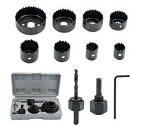 11 Pièces Coffret Scie Cloche Circulaires, Coffret Scie Cloche, Scies Cloches en Acier au Carbone 19 à 64 MM, pour Percer, le PVC et autres matériaux, Kit complet avec de rangement portable
