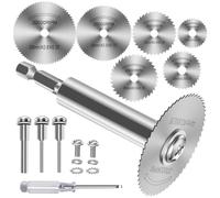 11 Pièces Disques de Coupe pour Perceuse, HSS Lames de Perceuse à Disque avec (100mm) tige Hexagonale 1/4", Mini Lames de Scie Circulaire pour Bois, Plastique et Métal