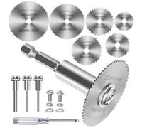 11 Pièces Disques de Coupe pour Perceuse, HSS Lames de Perceuse à Disque avec (60mm) tige Hexagonale 1/4", Mini Lames de Scie Circulaire pour Bois, Plastique et Métal