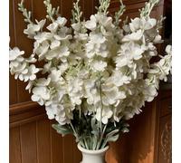 11 pièces Fleurs de Delphinium blanches artificielles, tiges longues de 33 pouces en soie, fleurs artificielles, fausses fleurs, plantes artificielles, Delphinium, fleurs à tige longue pour arrangemen