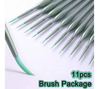 11 pièces Pinceaux de haute qualité à poils fins, manche triangulaire, convient pour la peinture acrylique, la peinture à l'huile, l'aquarelle, la peinture à l'huile numérique, la fabrication de modèl