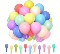 110 Ballons Anniversaire Pastel Pack Couleur Assorties, 12 Inch Ballon Helium De Baudruche, 11 Couleur Ballons Gonflables Pour Décoration Anniversaire, Mariage, Baby Shower, Fête