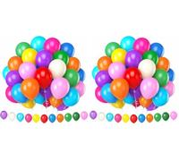 110 Pièces Ballons Anniversaire Multicolores, 12 Pouces Ballons de Baudruche, Ballon Helium pour Decoration Anniversaire, Remise de Diplôme, Baby Shower, Mariage, Anniversaire (Lot de 2)