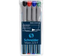 Schneider Maxx 223 Marqueur pour Transparents Couleurs Assortis Pochette de 4