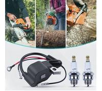 1130 400 1302 Kit de bobine d'allumage pour STIHL MS180 017 018 MS170C MS180C avec une bougie d'allumage de 2pcs Remplacez 1130 400