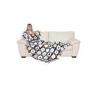 Kanguru Deluxe Soul, Plaid Polaire à manches et poche Kangourou, Super Doux, cocooning plaid canape grande taille, Couverture polaire avec manches, Adultes, Coeurs, 140 x 210 cm