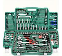 115/46pcs Jeu d'outils multifonction, en acier au carbone, noir, sans recharge requise, sans batterie requise, équipé d'une boîte de rangement en plastique durable, jeu d'outils complet pour la répara