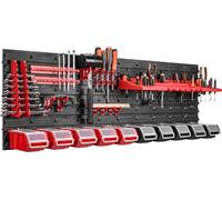 115 x 39 cm Étagère murale 10 bacs à bec Couvercle Porte-outils Boîtes empilables Atelier Établi