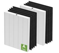 115115 Filtre de rechange taille A 21 compatible avec Winix PlasmaWave 5300, 6300, 5300-2, 6300-2, C535, P300,9000, 5000, 5000B, AM90 Purificateur d'air, 2 True HEPA Filtres 8 Préfiltres à charbon