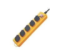 1159900205 Super-Solid SL 554 DE Bloc multiprise avec interrupteur IP54 5 prises, Jaune/Bleu, 2m