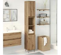 [11787]Cabinet de salle de bain - MEUBLECHIC - Meuble wc/commode SDB - chêne artisanal 30x30x190 cm,Poids:24.4 Kg