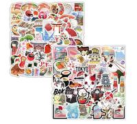 119 Pcs Stickers Japonais Voyage, Autocollant Kawaii Imperméable en Vinyle pour Ordinateur Portable, Scrapbooking et Valise, Décoration Sakura Style Japon pour Enfants, Ados et Adultes