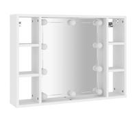 (11919)Moderne Cabinet à miroir avec LED Blanc 76x15x55 cm ,poid:12.18 kg