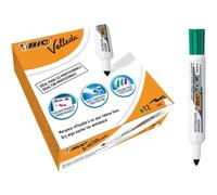 BIC Feutres pour tableau blanc Velleda 1711 – Pointe conique moyenne – Vert – Boîte de 12