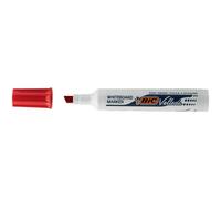 BIC Velleda 1791 Feutres pour Tableau Blanc Effaçables à Sec Pointe Large Biseautée - Rouge, Boîte de 12