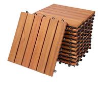 11x Dalles de terrasse en bois d'eucalyptus Mosaïque 30x30cm Dalle clipsable balcon jardin extérieur