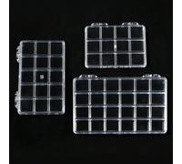 12/15/24 boîte de rangement transparente, organisateur en plastique polyvalent vide pour les projets DIY, organisateur à compartiments multiples, contenant transparent pour ranger les boucles d'oreill