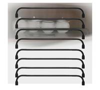 12 16 20 24 28 32 36 40 Pouces Garde-Corps D'étagère en Métal Noir Rail De Basculement Décoratif for Étagères, Rail De Galerie for Étagère De Cuisine(8 Pack,16inch/41cm)