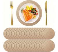 12 / 20 / 50 Napperons de table ronds de style BOHÈME RUSTIQUE, Napperon de table en papier kraft de luxe, Diamètre 33 cm Idéal pour la maison, le mariage, la décoration de fête de Noël, les dessous d