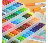 12/24/36/48/60/80/100/120 pièces Marqueurs double pointe brosse, pointe fine, pour coloriage pour adulte, lettrage à la main, écriture, agenda, journal, calligraphie, dessin, artisanat, fournitures sc