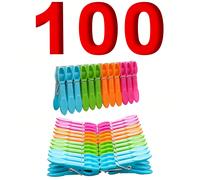 12/24/48 pièces Set de pinces à linge, pinces en plastique colorées de 73 mm pour vêtements, serviettes et chaussettes, pinces à linge à ressort robustes, indispensable pour la rentrée scolaire (coule