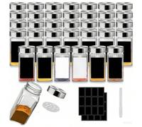 12/24 pièces Boîtes à épices en plastique avec couvercles, bocaux à épices de 160 ml avec étiquettes et marqueur, set de rangement pour assaisonnements avec couvercles de bouteilles à épices, pour éta
