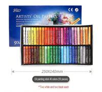 12/25/50 pièces Kit de pinceaux pour étudiants et dessinateurs, pour peinture à l'huile, craie, pastel et dessin, idéal pour la rentrée scolaire 50 couleursCire