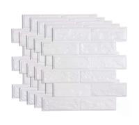 12/30 autocollants muraux 3D motif marbre, papier peint autocollant imperméable en PVC 30 x 30 cm, effet brique, pour salle de bain~01796
