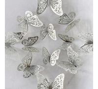 12/48/72 pièces Stickers muraux papillons 3D creux, décorations de gâteau, décorations de mariage, décoration de salle de séjour, stickers papillons, décorations de fête de révélation du , stickers mu