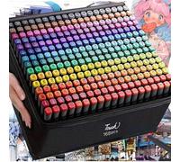 12/48/80/168 pièces Marqueurs d'art permanents à double pointe, marqueurs à base d'huile pour adultes, marqueurs fluorescents, marqueurs de croquis, convenant pour le coloriage, le croquis, la peintur