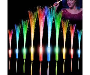 12/6/1 pièce Bâton lumineux en fibre optique, bâton lumineux en mousse LED, bâton lumineux en fibre optique coloré 3 modes d'éclairage - Bâton lumineux en fibre optique, bâton clignotant LED convenant