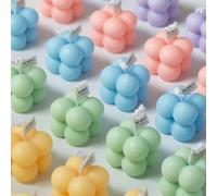 12/6/1 pièce Mini bougie cube parfumée en gros, cadeau de souvenir d'anniversaire, bougie parfumée de forme de bulle faite main, mignonne pour Halloween, automne et vacances d'hiver, cadeaux de remise