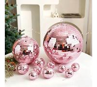 12/6/3/1 pièce Boule disco rose, boule à facettes suspendue pour décoration de fête, convient pour Noël, anniversaire et autres grands événements. Convient pour la décoration d'anniversaire, de mariag