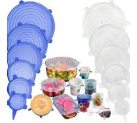 12/6 Couvercle alimentaire réutilisable, couvercle de scellage alimentaire extensible en silicone, taille assortie, accessoires essentiels de conservation alimentaire en cuisine, couvercle alimentaire