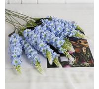 12/8/6/4/2/1 pièce pièce - 29,2 pouces - Fleurs artificielles de delphinium bleu clair, fleurs de delphinium en soie, fleurs de jacinthe à tige longue artificielles, toucher réaliste, delphinium artif