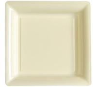 12 assiettes à dessert carrées réutilisables 18cm ivoire - isap v57180i Beige G
