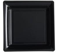 12 assiettes à dessert carrées réutilisables 18cm noir - isap v57180n Noir G